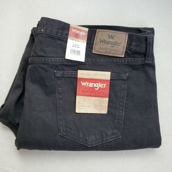 Wrangler Jeans Authentics Classic 5-Pocket Regular Fit Jean Black Mens 46X32 NWT - Picture 11 of 12